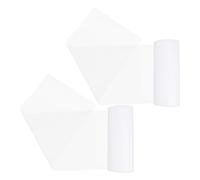 BELLIFFY 2 Rollos de Tul Blanco Medio Duro para Manualidades Cinta de Malla Cortable de Poliéster para Decoración de Bodas y Bricolaje Tela Delicada para Fiestas y Regalos