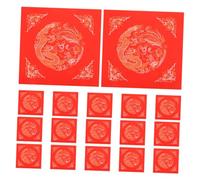 BELLIFFY 20 Piezas Papel Xuan Rojo para Caligrafía Año Papel de Arroz para Decoraciones de Temporada y Coplas Tradicionales para Caligrafía y Adornos Festivos