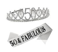 BELLIFFY 2piezas Conjunto De y Banda De Cumpleaños Para Mujer Para Celebrar El º Cumpleaños Estilo Sash Brillante y Decorativas Para Fiestas y Eventos Especiales
