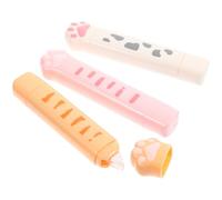 BELLIFFY 3 piezas Cinta Correctora Doble Cabeza Diseño Pata Gato Colores Pastel para Estudiantes Papelería Escolar Práctica y Portátil