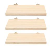 BELLIFFY 3 Piezas Plataforma de Madera Natural para Perchas de Pájaros Soporte Rectangular Estable para Loros y Cacatúas Conjunto para Jaulas como Perchero de Escalada y Ejercicio para Aves