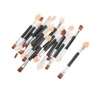 BELLIFFY 30 Piezas Pinceles Doble Cabeza para Sombra y Cejas Aplicadores Suaves para Polvos Tubos de Aluminio Plateado Portátiles para Maquillaje Preciso y Delicado
