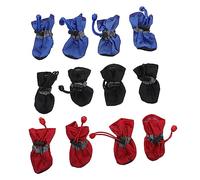 BELLIFFY 3juegos Botas Impermeables para Perros Calzado para Mascotas Botas De Lluvia De Resistente Comodidad y Calidez Días Lluviosos Protección para Patas Climas Fríos
