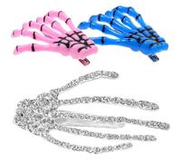 BELLIFFY 3piezas Clip Para Cabello De Calavera Aleación Accesorios De Mano Esqueleto Para Halloween Diseño Punk y Horror Antiguo