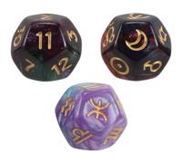 BELLIFFY 3piezas Dados Astrológicos Caras Dados de Constelaciones de Doble Color para Mesa y Adivinación con Temática Cósmica para Entusiastas del Zodíaco