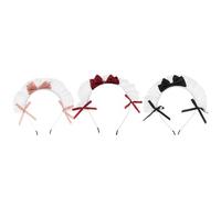 BELLIFFY 3piezas Diadema de Sirvienta Lazo Linda Diadema de Encaje de Lolita Accesorios Retro Cabello Decoración para Fiestas de Rol y Disfraces