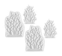 BELLIFFY 4 Piezas Coral Reef Silicone Mold Flexible Seaweed Resin Moulds For Jewelry Casting Polymer Clay Epoxy Resin Crafts Life Decorations DIY Ocean Art