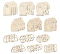 BELLIFFY 48 Piezas Puerta de Hadas de Madera para Decoración Escobas de Brujas, Adecuado para Proyectos de Pintura y Puertas de Jardín de Bricolaje Seguras