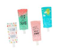 BELLIFFY 4piezas Viaje Plegables De Estuches Transparentes Rellenable Para Loción y Gel Contenedores Plásticos Para Aseo Personal De Shampoo y Cuidado Piel