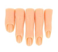 BELLIFFY 5 piezas Modelo de Práctica para Uñas con Dedos Articulados de Silicona Natural para Entrenamiento de Nail Art Herramienta Versátil para Manicura Profesional y Exhibición Realista