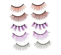 BELLIFFY 5pares of Fake Eyelashes for Cosplay and Parties Natural Look Reusable Lightweight Extensions for Women