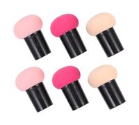 BELLIFFY 6 piezas Esponjas Maquillaje Dual con Cabeza Ergonómica Suave para Base y Sombras Aplicador Precisión Húmedo y Seco Tonos y Rosa Kit Completo para Rostro