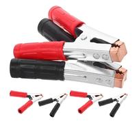 BELLIFFY 6 Piezas Pinzas de Cocodrilo Aisladas de Cobre para Batería de Unidades Rojas y Negras Abrazaderas Reforzadas de Alta Conductividad para Pruebas Eléctricas Coches Barcos y Equipos