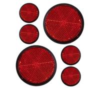 BELLIFFY 6 Reflectores Redondos de Plástico para Bicicleta Reflector de Advertencia Rojo Accesorios para Bicicleta Herramienta Reflectante para Luz Trasera Kit de 6 Piezas para