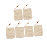 BELLIFFY 6piezas Bolsa De Jabón Portátil Sacos Para Jabón Espumoso Organizador De Ducha y Baño Diseño De Malla Secado Rápido Color Beige