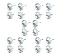 BELLIFFY Accesorios Decorativos de Tachuelas Cristal 16Mm Plateadas 100 Unidades para Tapicería de Camas y Muebles, Ideales para Bricolaje y Manualidades