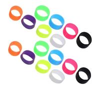 BELLIFFY Anillas Antideslizantes de Silicona para Raquetas de Tenis y Bádminton, 16 Piezas Multicolor, Agarres Reemplazables para Sobregrip, Accesorio Compacto para Color Aleatorio