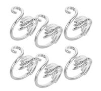 BELLIFFY Anillos Abiertos de Ganchillo para Dedos 6 Piezas Ajustables de Aleación de Zinc Anillo Guía de Hilo para Tejer y Crochet Accesorios Prácticos para Artesanía y Manualidades