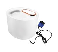 BELLIFFY Bebedero para Mascotas De Fuente De Agua Eléctrica para Gatos y Perros para Sala De Estar Color Mineral Blanco Dispensador Silencioso Luz