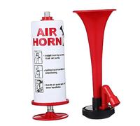 BELLIFFY Bocina De Aire Portátil Manual para Vehículos y Eventos Deportivos, Metálica y Resistente, Alta Sonoridad para Seguridad, Uso En Coches y Barcos, Color Rojo Ergonomía Cómoda