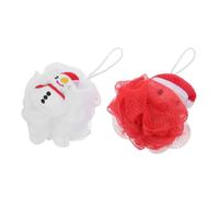 BELLIFFY Bola De Baño Exfoliante De Papá Noel y Muñeco De Nieve 2 Bolas Limpiador De Piel Corporal Ideal Para El Baño