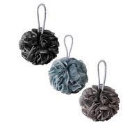 BELLIFFY Bolas de Baño Exfoliantes de Pe Color Aleatorio para Ducha Fuertes y Duraderas Paquete de 3 Diseño Simple para Hombres y Mujeres en Viajes y Uso Diario