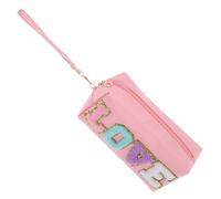 BELLIFFY Bolsa de Cosméticos para Mujer 1 Unidad Tamaño Mediano Octogonal Cremallera Color Rosa Love Neceser Portátil Organizador de Maquillaje para Viaje y Uso Diario