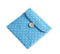 BELLIFFY Bolsa para Compresas Femenina Porta Toallas Sanitarias Organizador para Mujeres y Niñas Algodón y Lino Azul Multifuncional para Viaje