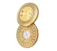 BELLIFFY Brújula Vintage de Aleación Portátil Brújula Feng Shui Redonda con Tapa Herramienta de Navegación Militar para Camping y Supervivencia Diseño Chino Clásico