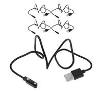 BELLIFFY Cable de Carga Magnético de 4 Contactos para Relojes Inteligentes 5 Unidades Color Negro Carga Rápida USB Compatible Smartwatch Adecuado para Viajes y Uso Diario en Casa
