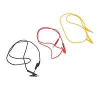 BELLIFFY Cables de Prueba Eléctricos Pinzas de Cocodrilo Apilables Conector Banana de 4 MM Cable de 1 M Kit de 3 Piezas Rojo Negro Amarillo Aislados para Pruebas de Circuitos