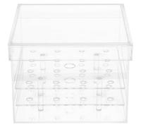 BELLIFFY Caja de Obsequio Transparente para Flores Preservadas, Estuche Acrílico Cuadrado 20x20x15 Cm 16 Agujeros, Contenedor para Arreglos Florísticos Eternos y Rosas Preservadas,