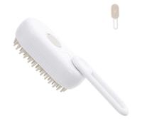 BELLIFFY Cepillo de Vapor para Mascotas con Pulverizador Integrado Cepillo Giratorio para Gatos y Perros Herramienta de Aseo con Función de Masaje y Limpieza Suave Fácil Manejo con Botón