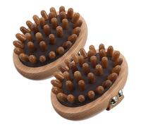 BELLIFFY Cepillo Masajeador de Madera de Haya 2 Unidades Base Acolchada Peine Gua Sha para Meridianos Masajeador Corporal Cuero Cabelludo Herramienta Manual para Ducha y Relajación