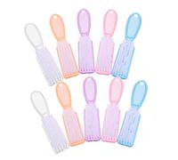 BELLIFFY Cepillo Para Polvo De Uñas 10 Piezas Tamaño Mediano Mango Largo Plástico Resistente Colores Variados Limpieza Profesional Para Manicura En Casa, Salón y Viajes