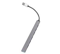 BELLIFFY Concentrador USB 3.0 de 7 Puertos para Portátil Hub USB Múltiple de Alta Velocidad Diseño Compacto y Funcional en Color Gris para Oficina y Viaje