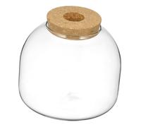 BELLIFFY Contenedor Redondo para Suculentas E Hidropónicos Pecera Pequeña Tapa de Corcho Botella Transparente 15X15Cm Recipiente Decorativo para Interior