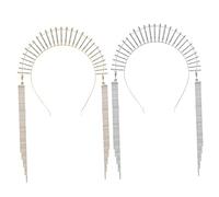 BELLIFFY Coronas Para Mujeres 2 Piezas Tamaño Único Gemas De Imitación Dorado y Plateado Tocado De Corona Para Boda y Fiesta