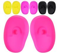 BELLIFFY de Orejas de Silicona Flexible Impermeables para Peluquería Resistentes al Calor 4 Pares 2 Negros 1 Rosa 1 Morado Cubreorejas Reutilizables para Tintes y Secadores