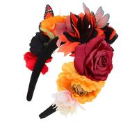 BELLIFFY Diadema Floral con Mariposas para Mujer Accesorio Festivo para Carnaval y Halloween Tocado Decorativo Versátil para Fiestas y Disfraces Adultos