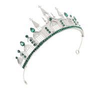 BELLIFFY Diadema Gótica Oscura de Aleación para Cosplay y Sesiones de Fotos, Adorno Estilo Reina con Cristales Verdes, Accesorio Ligero para Festival y Carnaval, Diseño Ajustable para Mujer