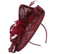 BELLIFFY Diadema Tocado de Plumas Color Burdeos para Mujer, Accesorio para Cabello en Fiestas, Bodas y Eventos, Tocado Elegante para Banquete, Sombrero Fascinador Ligero y Cómodo