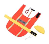 BELLIFFY Disfraz de Ingeniero para Perros Talla S Chaleco Ajustable Naranja con Gorro Ropa Cosplay para Mascotas 2-3 Kg Adecuado para Halloween y Fiestas Temáticas