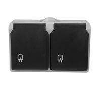 BELLIFFY Enchufe Doble de Pared Europeo Resistente al Agua con Cubierta Protectora para Exterior Jardín Oficina Villa Base Sólida y Montaje Rápido Enchufe Redondo