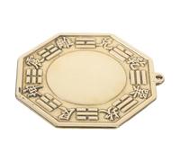 BELLIFFY Espejo Mejora la Energía Feng Shui Bagua Vintage de Latón Convexo para Colgar en Pared, Decoración Tradicional Dorada para Salón y Hogar