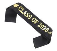 BELLIFFY Estola de Graduación Negra Unisex 2026 Reutilizable de Tela para Ceremonias y Fotos de Graduación Estilo Único para Chicos y Hombres