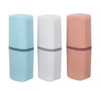 BELLIFFY Estuche de Viaje para Cepillos de Dientes y Pasta Dental 3 Piezas Caja Portátil de Plástico para Almacenamiento Higiénico Compacto y Ligero Adecuado para Camping Escuela y