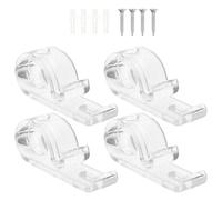 BELLIFFY Gancho para Cortinas Enrollables de Pom Flexible y Resistente con Tornillos, Clip Decorativo para Cortinas y Fijación de Cadena, Paquete de 4 Unidades para Estores y Persianas