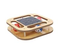BELLIFFY Gira y Juega Rascador De Madera para Gatos Dispositivo Interactivo De Entretenimiento y Ejercicio para Mantener Tu Mascota y Proteger Tus Muebles