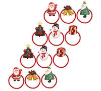 BELLIFFY Gomas Pelo Navideñas 12 Unidades Coleteros Elásticos Diseño de Papá Noel Árbol y Muñeco de Nieve Accesorios para Cabello de Niñas en Fiestas y Navidad